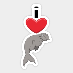 I Heart Dugongs Sticker